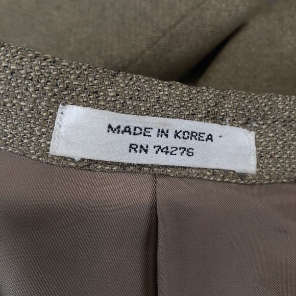 Trieste Blazer Mens 40R Tan Silk Wool 3 Button Jacket Office Dress Business - Picture 5 of 13